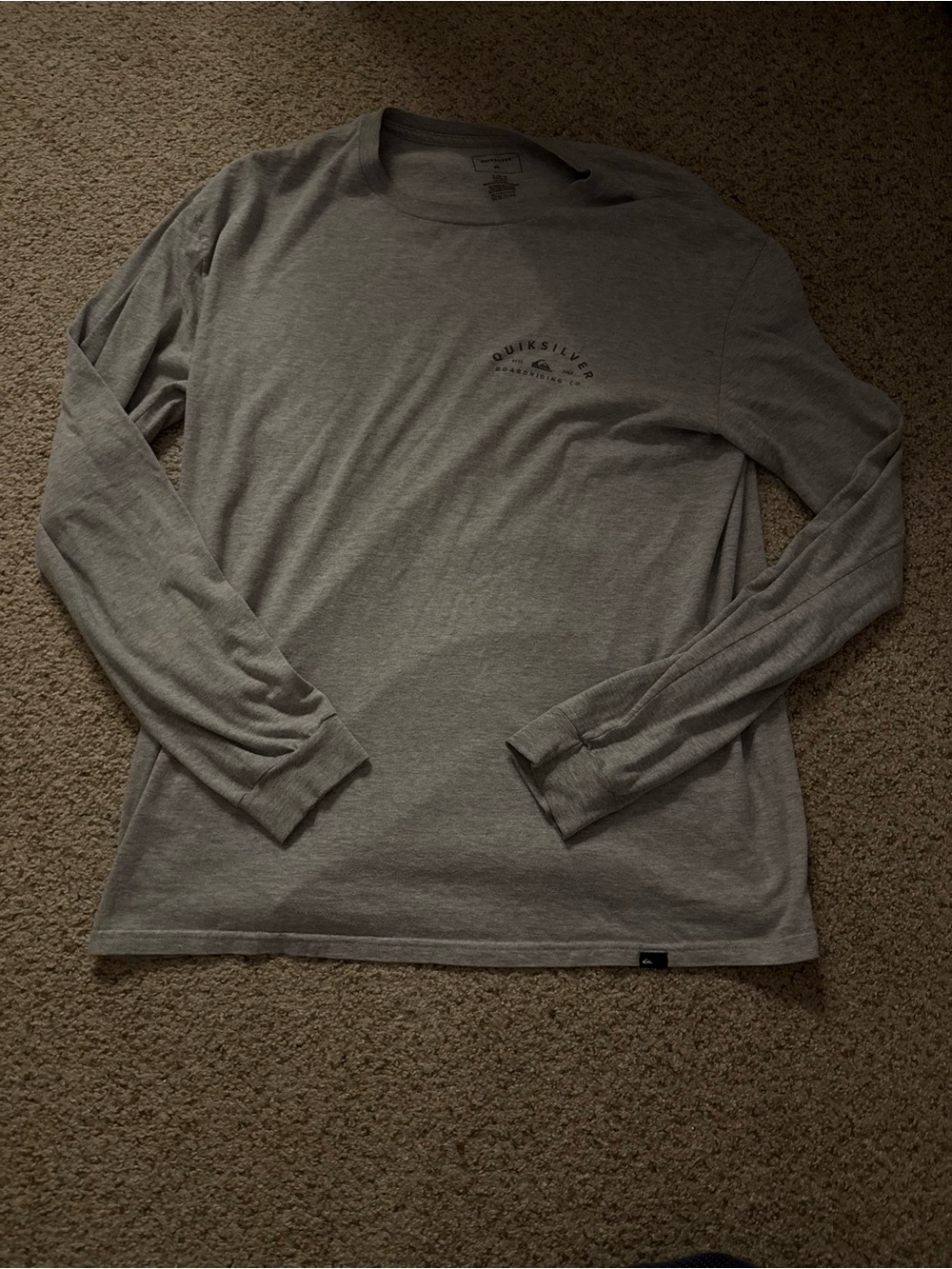 Quiksilver Long Sleeve Crew Tee in Heather Gray